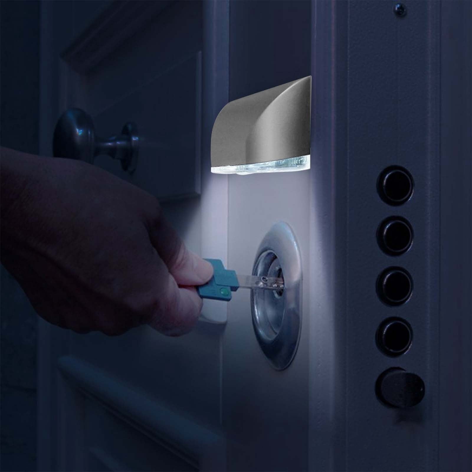 Veilleuse à Détecteur de Mouvement pour Serrure de Porte Intelligente, Allumage/extinction Automatiques Infrarouges pour la Sécurité à la Maison, Installation Facile avec Adhésif, Idéale pour Murs, Garde-Robes, Armoires, Alimentée par Pile