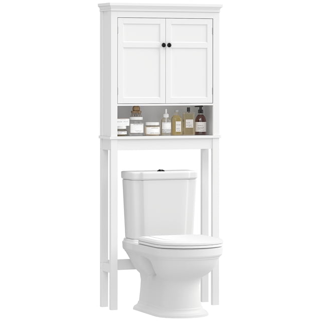 HOMCOM Armoire de Rangement au-Dessus de la Toilette, Armoire pour Laveuse à 3 Niveaux