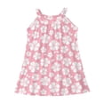 thumbnail image 1 of WEIYLL Robes de Fille Plage Couverture de Bain Sans Manches Imprimé Fleur de Palmier Volants Robe Rose 5-6 Ans, 1 of 4