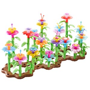 Kyusrd Children's Assembling Garden Changing Small Garden DIY Set With Building Blocks Flower Arrangement Assembling and Building Toys for Girls and Boys