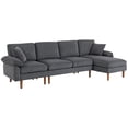 thumbnail image 1 of HOMCOM Changeable Sectional Sofa with Changeable Chaise Lounge, Dark Grey, 1 of 10