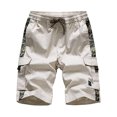 thumbnail image 1 of HIMONE Men Camo Lounge Short Casual Work Pant Drawstring Summer Beach Elastic Waist Pocket Cargo Lounge Activewear, 1 of 3