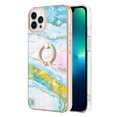 thumbnail image 2 of YB IMD Series-10 For iPhone 15 Pro IMD Marble Phone Cover TPU Drop-proof Kickstand Case, 2 of 4
