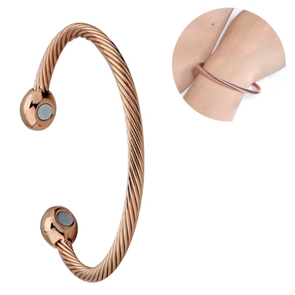 Bracelet en Cuivre Magnétique Thérapie Soulagement de la Douleur d'Arthrite Jonc Bracelet Magnétique