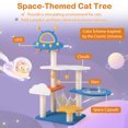 thumbnail image 4 of Gymax 49'' Tall Cat Tree w/ UFO Top Perch Space Capsule Sisal Scratching Posts Cloud, 4 of 10