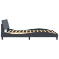 thumbnail image 3 of vidaXL Bed Frame with Headboard Dark Grey 152x203 cm Velvet, 3 of 5