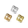 thumbnail image 1 of Double X Design Ion Plated Stainless Steel Rings - Sold Separately, 1 of 5