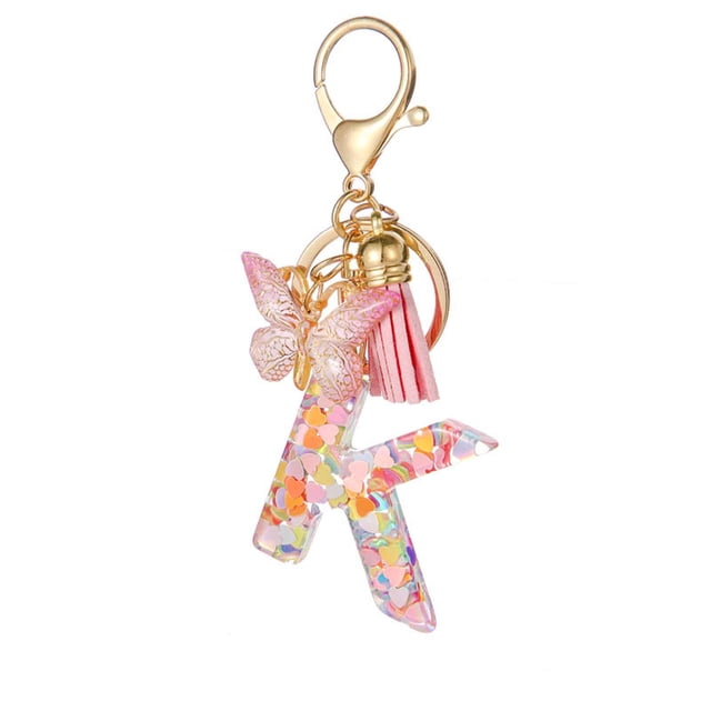TopLLC New English Letter Keychain Hanger Car Keychain Bag Accessories Suspension components
