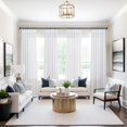 thumbnail image 2 of Pure White Linen Curtains 45 Inch Length for Kitchen Windows 2 Panel Set Rod Pocket Cafe Tier Light Filtering Cotton Look Casual Weave Textured Short Sheer Curtains for Bedroom Laundry Room 52x45 Long, 2 of 8