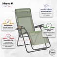 thumbnail image 2 of Lafuma LFM3118-8557 Futura Series Fauteuil Inclinable d'Extérieur à Gravité Zéro, Vert, 2 of 7