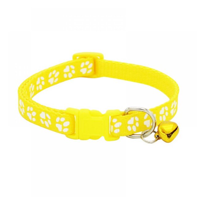 Collier pour Animaux de Compagnie Chien de Chat Réglable en Forme d'Empreinte de Pied avec des Cloches Animaux de Compagnie Fournitures Cadeau pour Animal de Compagnie