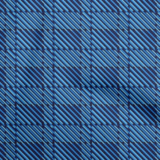 oneOone Velvet Medium Blue Fabric Diagonal Craft Projects Decor Fabric Printed By The Yard 58 Inch Wide