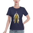 thumbnail image 1 of T-Shirt Basique à Manches Courtes pour Femme une Pièce Singe Jaune, 1 of 6