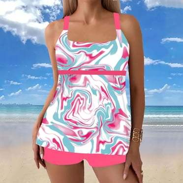 Weiqiqre Maillots de Bain Gainants pour Femmes Deux Pièces Maillots de Bain Gainants avec Short Garçon Vêtements de Bain