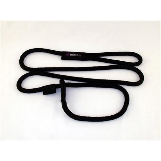 Soft Lines Dog Slip Leash 0.5 In. Diameter By 8 Ft. - Black