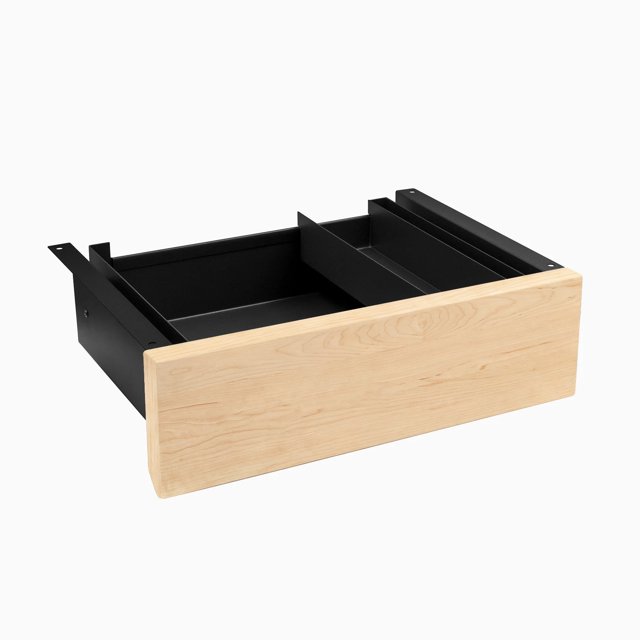 Desky Minimal Under Desk Drawer - Maple Hardwood / Black