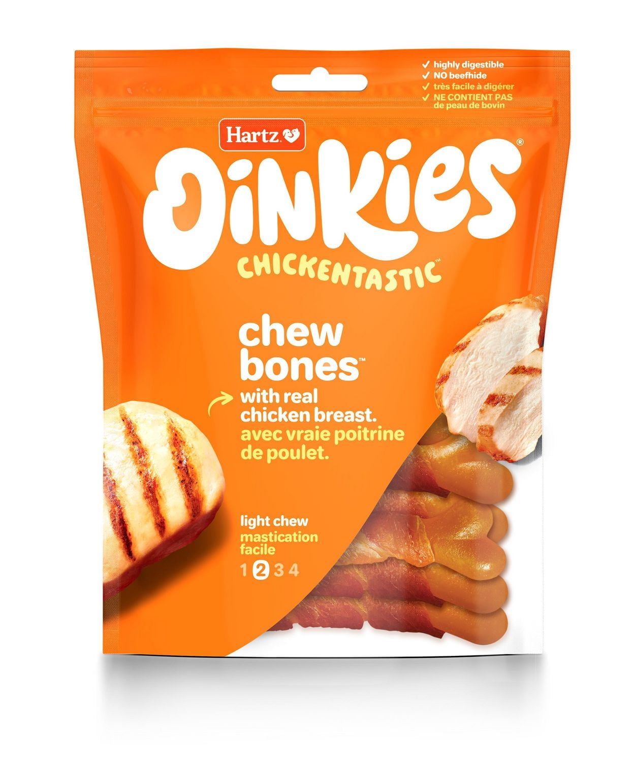 Hartz Oinkies Gâterie pour Chien Os à Mâcher Durable au Poulet