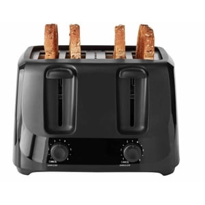 Mainstays 4-Slice Toaster Black with 6 Shade Settings and Removable Crumb Tray