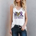 thumbnail image 2 of Hauts d'Été pour Femmes 2023 Mode Femme Décontractée Imprimé T-shirt Col en U Chemise Gilet Blouse Haut, 2 of 4