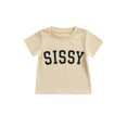 thumbnail image 1 of Kmbangi Enfants T-shirt Tops Lettre Impression Manches Courtes Col Rond Été Respirant Tops, 1 of 9