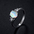 thumbnail image 3 of thinsony Female Silver Ring Portable Zircon Rhinestone Rings Girlfriends Bridal Ornaments Jewellery Accessory Wedding Engagement White Size 9, 3 of 9