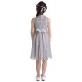 thumbnail image 2 of YONGHS Robe en Mousseline à Fleurs et Dentelle pour Grandes Filles, Formelle, Banquet, Concours, Mariage, Fête, Robe de Bal, Gris 6, 2 of 7
