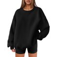 thumbnail image 1 of Jamicy Chandails pour Femmes 2025 Nouvelle Mode Surdimensionné en Molleton Col Rond Chandail à Capuche Décontracté Confortable Mode Automne 2025 Chandail Basique, 1 of 4