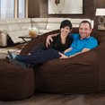 thumbnail image 1 of Ultimate Sack 6000 6 Foot Pre Filled Suede Bean Bag with Footstool, Brown, 1 of 6