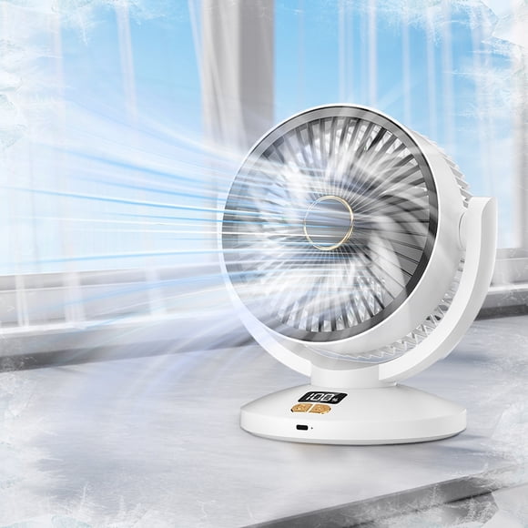 RKSTN Small desktop fan Fan Desktop Aircirculation Fan Household Bedroom Student Dormitory Small Desktop Fan Powerful Warm Airfan Warm White/whitegold Optional
