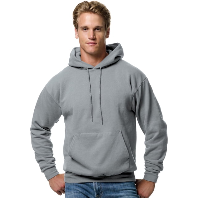 Hanes Mens ComfortBlend EcoSmart Pullover Hoodie Sweatshirt, L, Light Steel