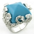 thumbnail image 1 of Alamode LOA683-6 Bague en Laiton Rhodié pour Femmes avec Synthétique en Bleu Mer - Taille 6, 1 of 1