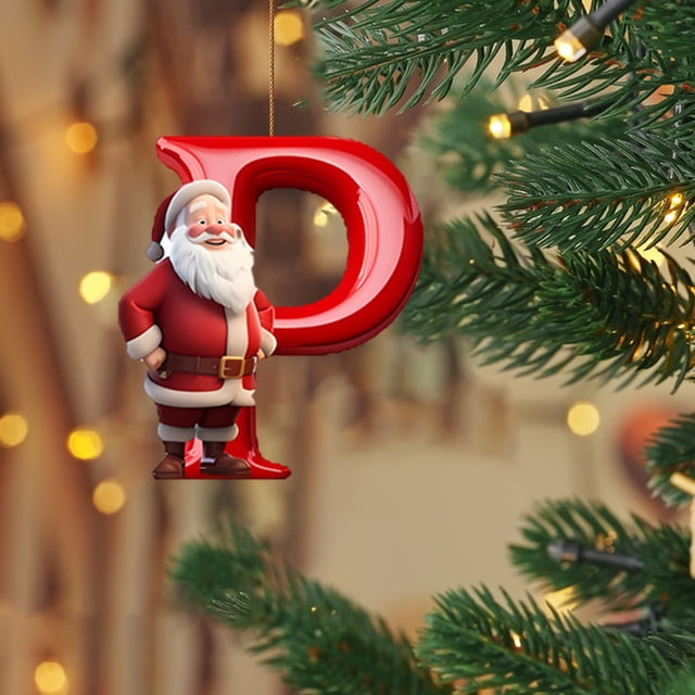 Vaidha 26 Letters Christmas Tree Decoration Pendant Christmas Tree Ornaments Personalized DIY Christmas Ornaments Christmas Decoration Xmas Tree Hanging Decor Feature