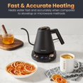 thumbnail image 2 of Elite Gourmet EKT3001 1L Digital Water Kettle, 304 Stainless Steel Interior, Programmed Temperatures, Keep Warm Function, Cordless, 360&deg; Base, Au, 2 of 6