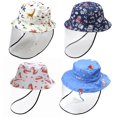 thumbnail image 2 of Kid‘s Bucket Hat Creative Bucket Sun Hat with Detachable Face Shield, 2 of 3