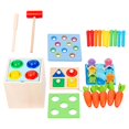 thumbnail image 1 of lionlar Wooden Hammering Toy Fishing Game Carrot Sorting Game Building Blocks Montessori, 1 of 9
