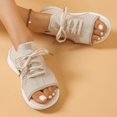 thumbnail image 4 of Konbeca Sandales à Plateforme pour Femmes Chaussures de Marche Confort Été Femmes Mode Décontractée Couleur Unie Talon Compensé Bout Ouvert Sandales à Bride, 4 of 6