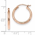 thumbnail image 2 of 10K Rose Gold 2mm Polished Hoop Earrings, 2 of 2