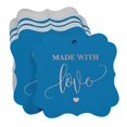 thumbnail image 3 of Inkdotpot Pack Of 100 Made With Love Wedding Paper Tags DIY Craft Bracket Shape Real Rose Gold Foil Hang Tags, 3 of 7