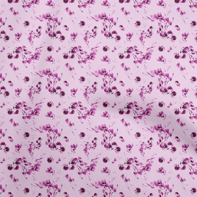 oneOone Silk Tabby Light Pink Fabric Abstract Floral Craft Projects Decor Fabric Printed By The Yard 42 Inch Wide