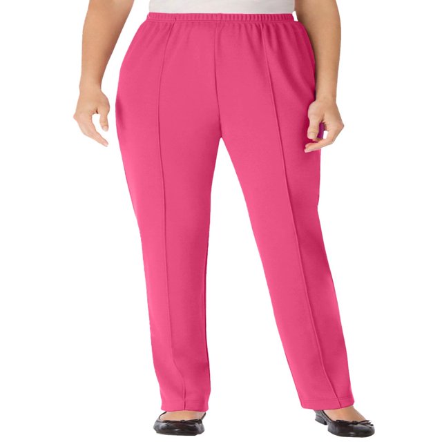 CHOK Women‘s Plus Size Elastic-Waist Soft Knit Pant - 24 W Navy