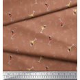 thumbnail image 2 of Soimoi Brown polyester Crepe Fabric Glass,Straw & Drinks Summer Designs Print Fabric by Yard 42 Inch Wide, 2 of 3