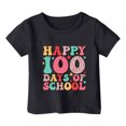 thumbnail image 1 of FhsagQ le 7 Juillet Garçon et Fille Mode Décontractée Imprimé Col Rond Ample Manche Courte T-Shirt Haut Tout-Petit Filles Printemps le 7 Juillet T-Shirts 5T-6T Printemps Noir 8-9 Ans, 1 of 4