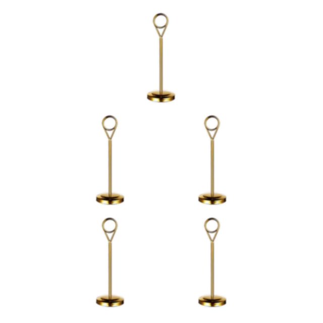 Baohd Contemporary Table Number Holder Photo Stand for Trendy Hotel Settings Gold 15cm 5Set