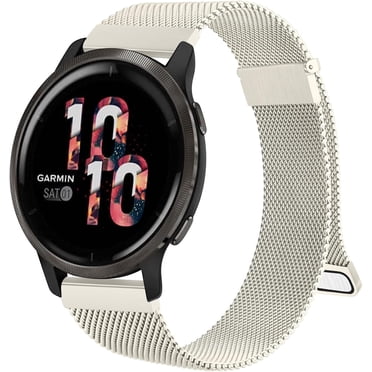 REQO bands Compatible with Garmin Vivoactive 4 Band, Garmin Venu 2 / Venu 3 Band for Women Men,Metal Stainless Steel Mesh Wristband Strap for Garmin Forerunner 745/265/255/255 Music SmartWatch