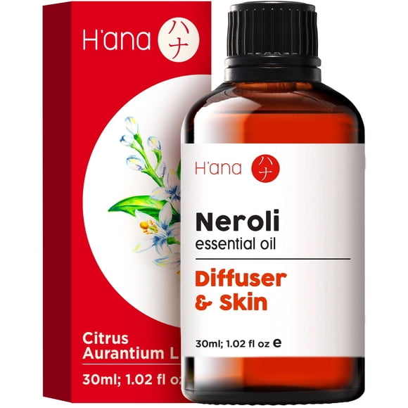 Hana Neroli Essential Oil for Diffuser - 100% Natural Fragrance Neroli Oil for Skin - Neroli Essential Oil for Aromatherapy Soap & Candle Making (1 Fl Oz)