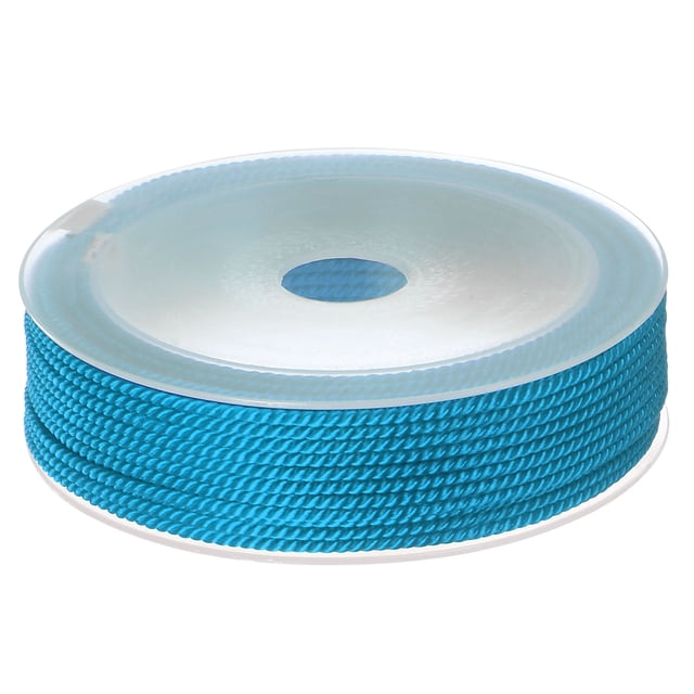 Unique Bargains Twisted Nylon Twine Thread Beading Cord 2mm 13M/43 Feet Extra Strong Braided Nylon String, Bright Blue