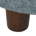 thumbnail image 3 of HomePop Round Tweed Storage Ottoman, Teal Tweed, 3 of 5