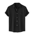 thumbnail image 1 of Lolmot Chemise Décontractée pour Homme Unie à Col Rabattu à Manches Courtes avec Fermeture à Boutons Blouse Hawaïenne, 1 of 9