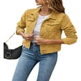 thumbnail image 1 of Women‘s Solid Color Denim Jacket  Casual Long Sleeve Button Down Chest Pocket Jean Jacket, 1 of 4
