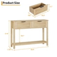 thumbnail image 3 of Kojooin Fluted Entryway Table with 2 Drawers, Wooden Console Table for Entryway, Living Room or Foyer, 3 of 8